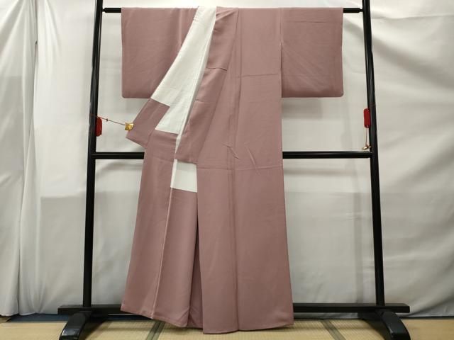 平和屋着物●上質な色無地　辻が花地紋　紅藤色　正絹　逸品　DAAY5868ud 平和屋着物○上質な色無地 辻が花地紋 紅藤色 正絹 逸品 DAAY5868ud