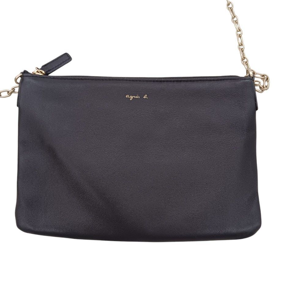 agnes b VOYAGE アニエスベー ゴールド チェーン レザー ショルダー