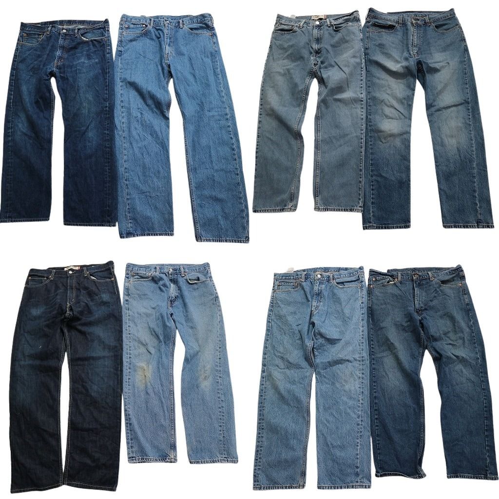 古着卸 まとめ売り リーバイス 505 デニム パンツ 8枚セット (メンズ 36 /38 ) ストレート ライトブルー フェード  中古 古着 MY1810