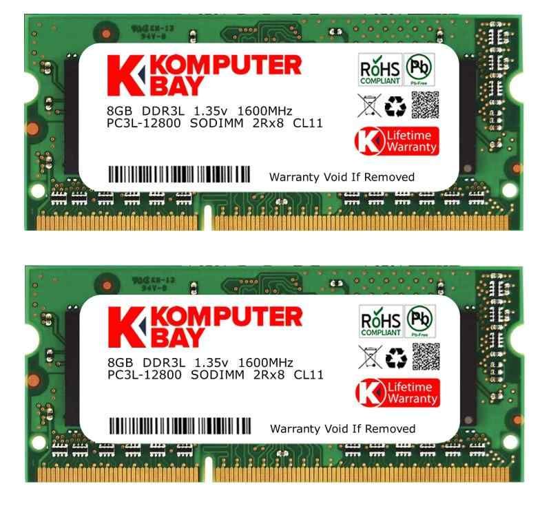 Komputerbay 16GB 1600MHz ノートPC用メモリ 1.35V 低電圧 - 1.5V 両対応 204Pin DDR3L 1600 PC3L-12800 8GB×2枚