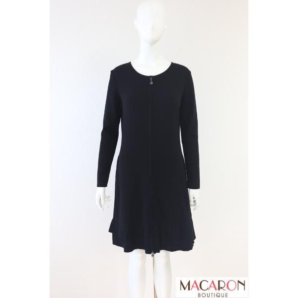 Rene フロントジップアップニットワンピース 5932180 黒 ブラック ルネ