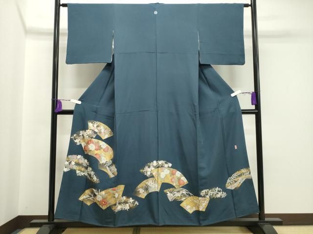 平和屋着物●豪華色留袖 作家物 刺繍 地紙重ね花文 金彩 正絹 CAAX5835gh