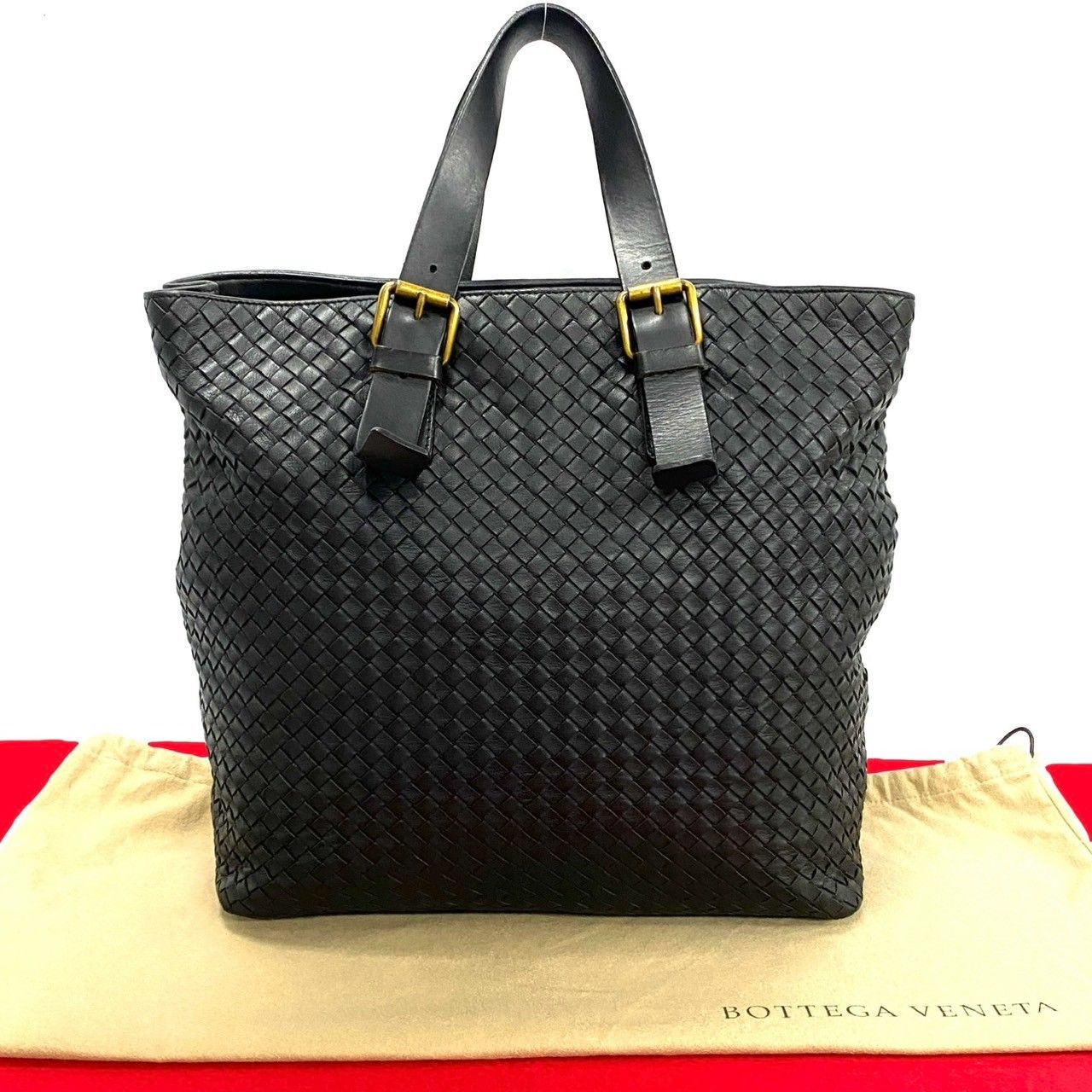 極美品✨ボッテガ トートバッグ イントレチャート レザー 本革 ビジネス 黒 BOTTEGAVENETA イントレチャート ビジネストート 極 美品 袋付