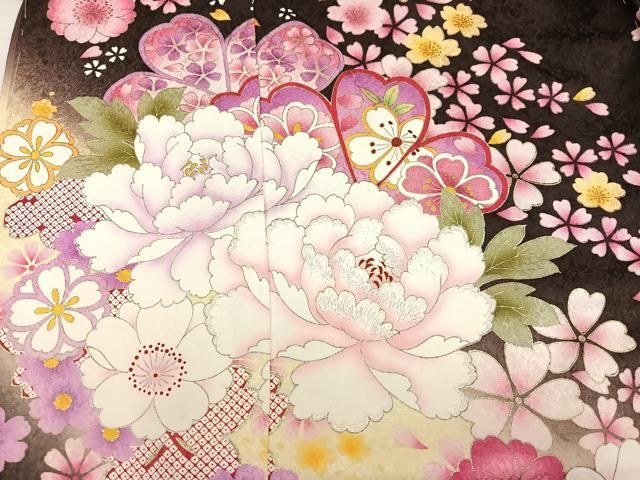 (あ867)振袖用長襦袢㊗️絞り染め 落ち着いた若草色 花模様は手描き✨ あ867)振袖用長襦袢㊗️絞り染め 落ち着いた若草色 花模様は