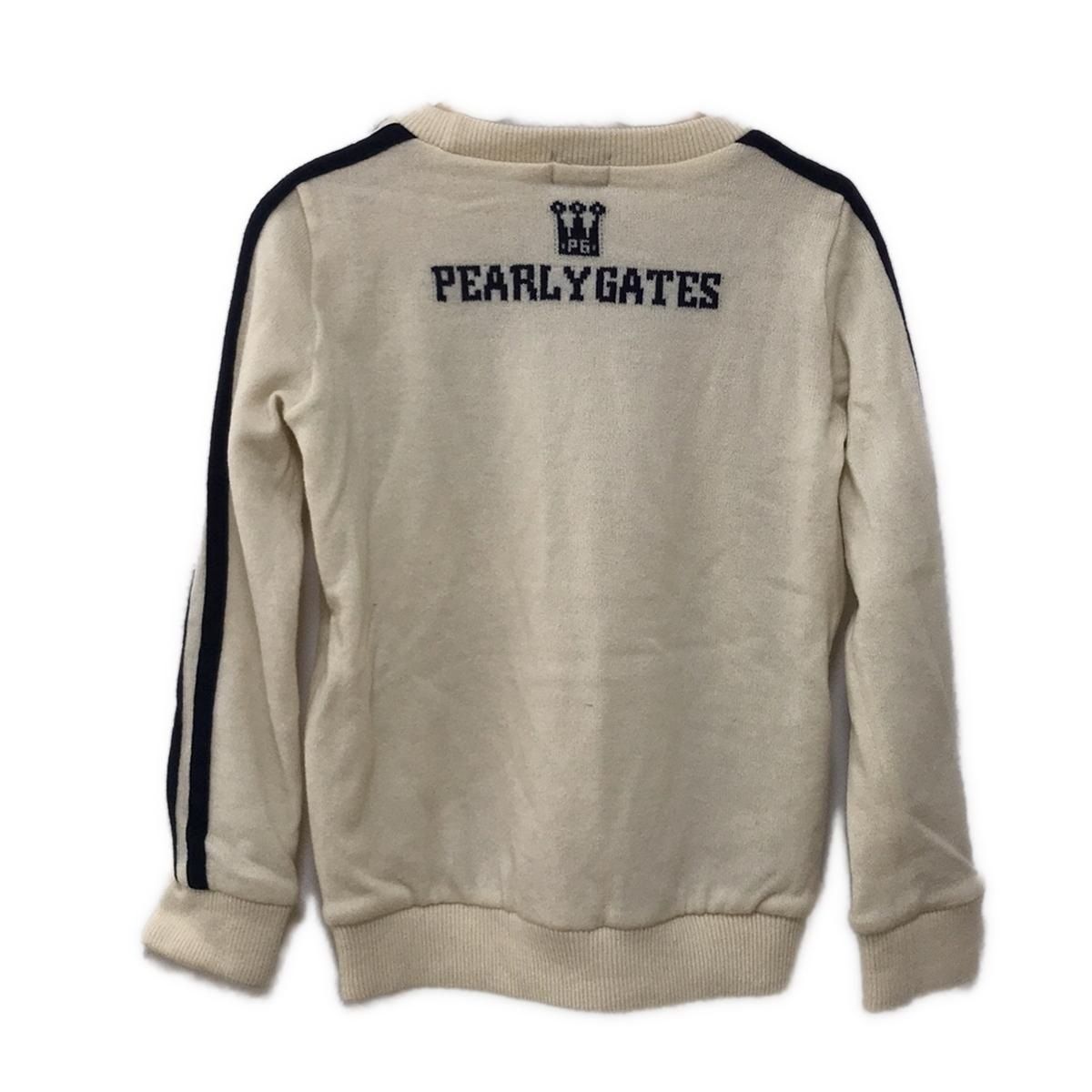 PEARLY GATES パーリーゲイツ 長袖セーター サイズ0 XS レディース - アイボリー×ダークネイビー