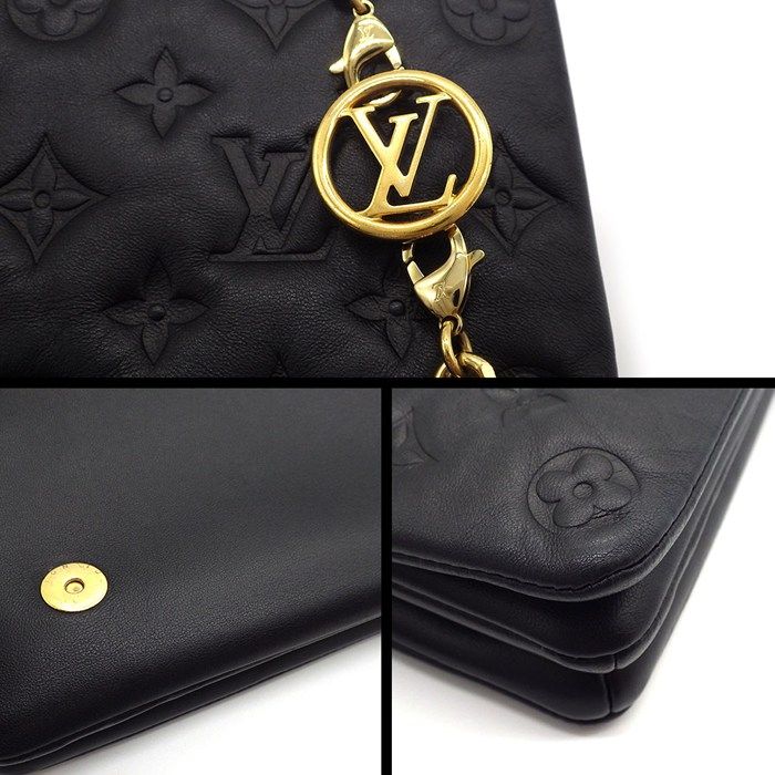 ルイ・ヴィトン Louis Vuitton ショルダーバッグ ポシェット クッサン M80742 ブラック モノグラム エンボス ゴールド金具 【中古】 楽天市場】ルイ・ヴィトン Louis Vuitton ショルダーバッグ ポシェット