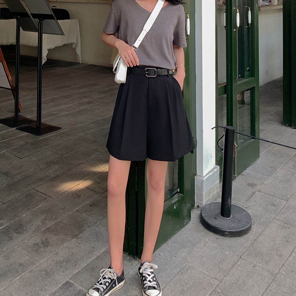 ハーフパンツ レディース ショートパンツ 夏 スラックス ワイド