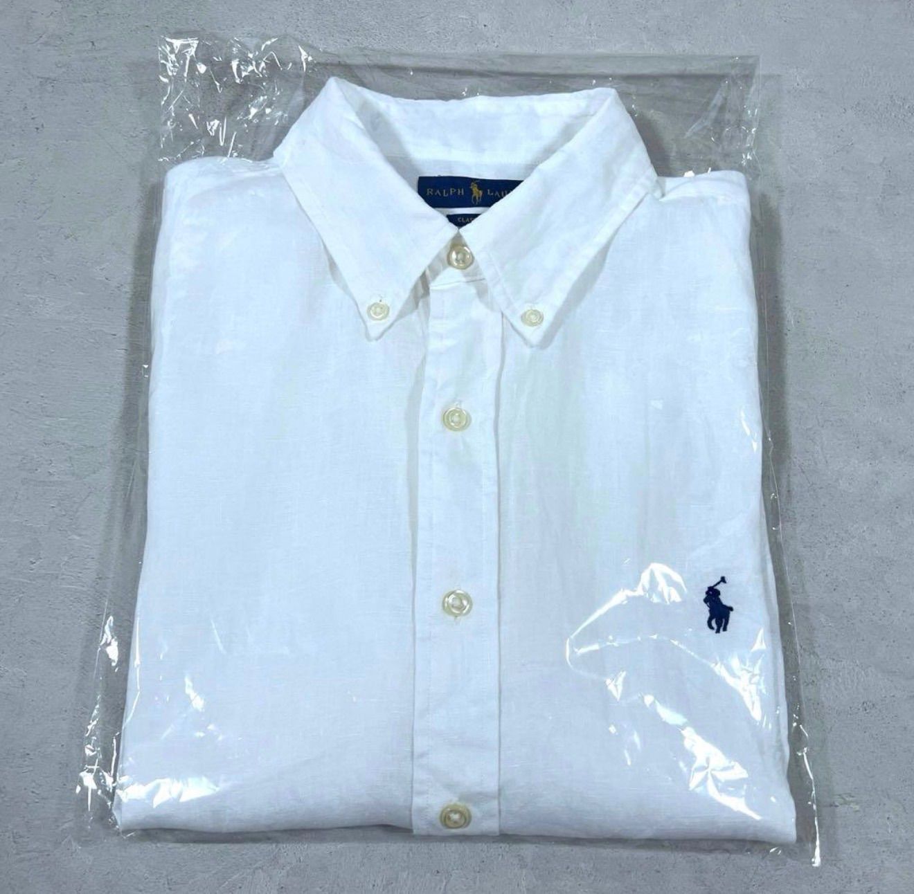 30日間返品無料。 定番 ポロラルフローレン リネンボタンダウンシャツ 半袖 ホワイト