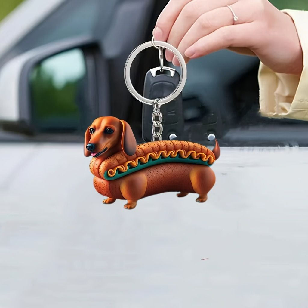 ちょいブスキーホルダー　イヌ　犬 キーホルダー いぬ ダックスフンド かわいい 2D アクリル 8cm