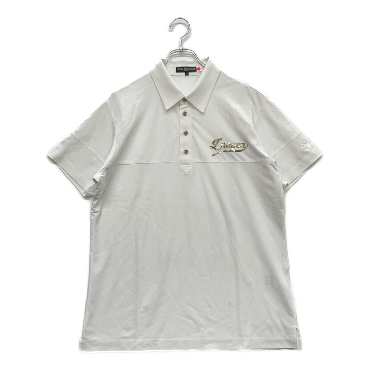 Dance With Dragon - coco 中古 ダンスウィズドラゴン DANCE WITH DRAGON メンズ 半袖ポロシャツ 3(L) 白 ホワイト シンプル 中古 メンズ ダンスウィズドラゴン DANCE WITH DRAGON 半袖