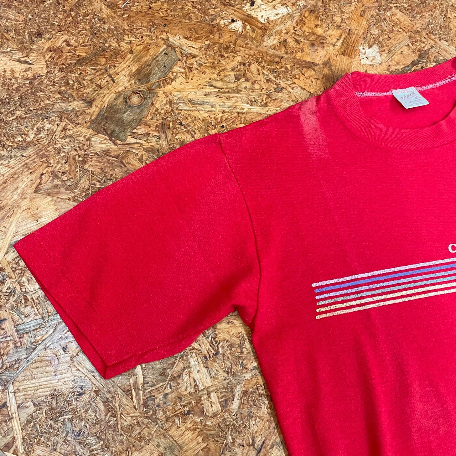 70s USA製 sportswear Tシャツ M レッド 旧タグ 半袖 US古着 70年代 