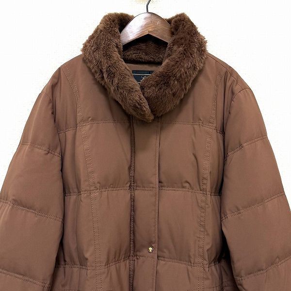 wnc レリアン Leilian コート 13+ 茶系 ダウンコート ヌートリアファー