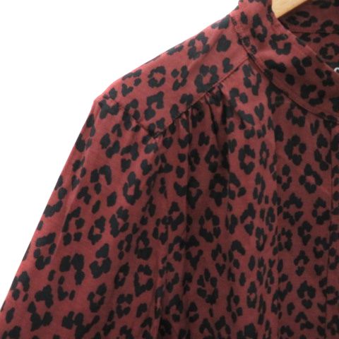 アーペーセー A.P.C. シャツ ブラウス 長袖 バンドカラー ヒョウ 