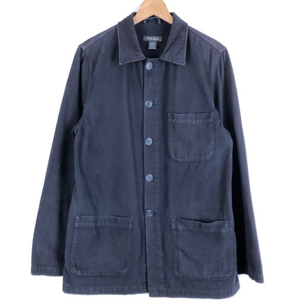 【古着】 ワークジャケット カバーオール ダック生地 ブラック系 メンズM 【中古】 n059792