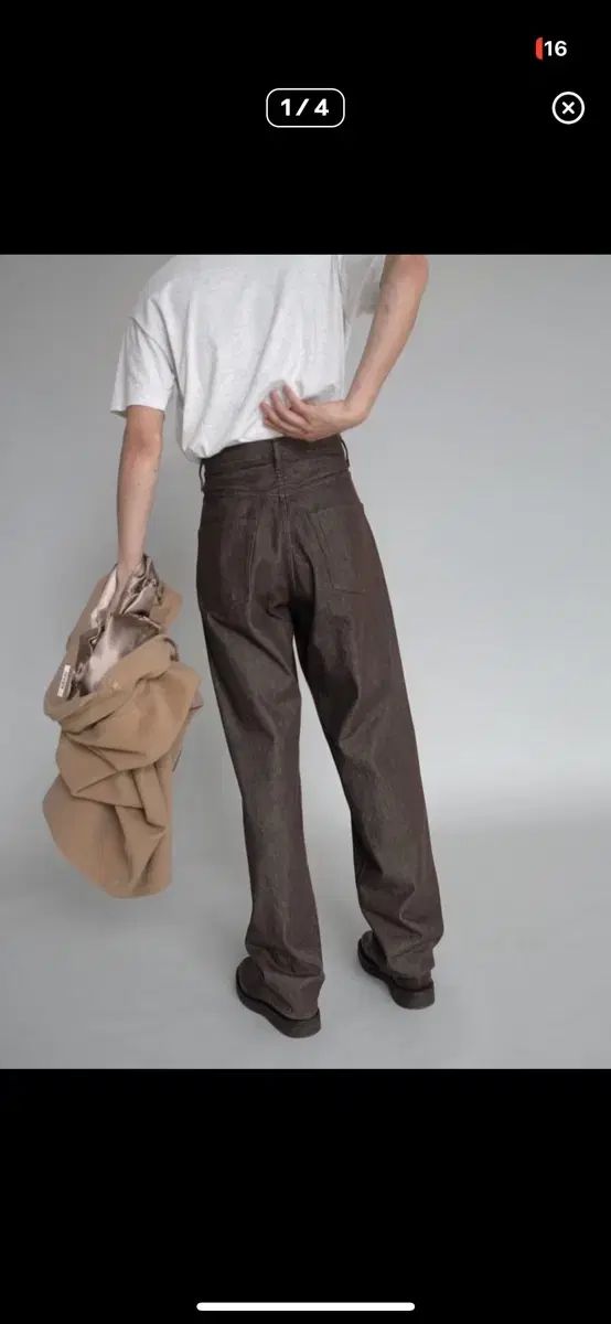 オーラリー auralee デニム パンツ ブラウン