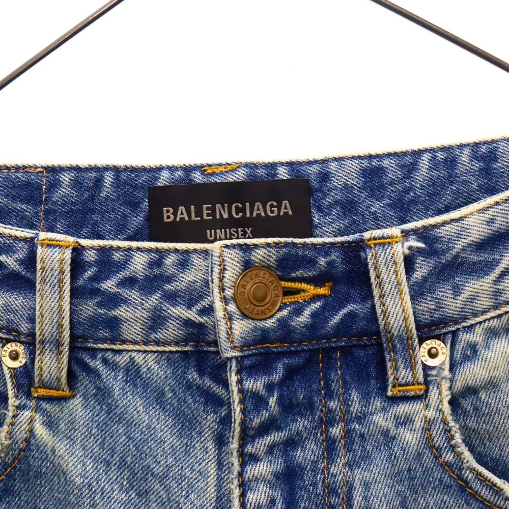 BALENCIAGA (バレンシアガ) 23AW Skater Shorts 697835 TDW14 ダメージ加工 バギーデニムショーツ ハーフパンツ  ジーンズ インディゴ - メルカリ