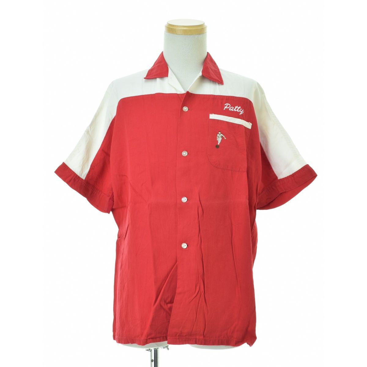 [CROWNPRINCE] 60s 2-tone back chain stitching bowling short sleeve shirt