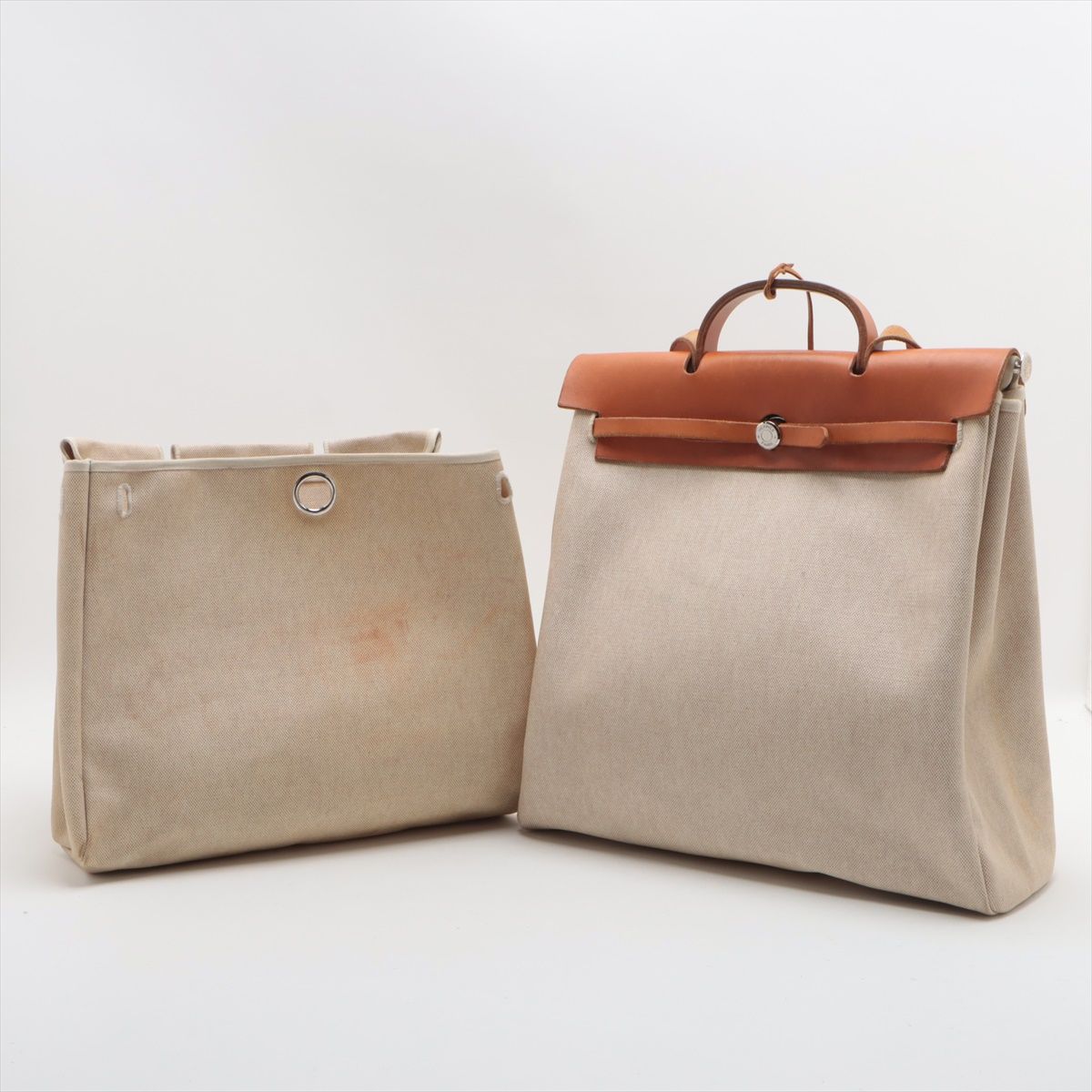 エルメス □C 刻印 エールバッグ MM レザー トワルアッシュ 2WAY 