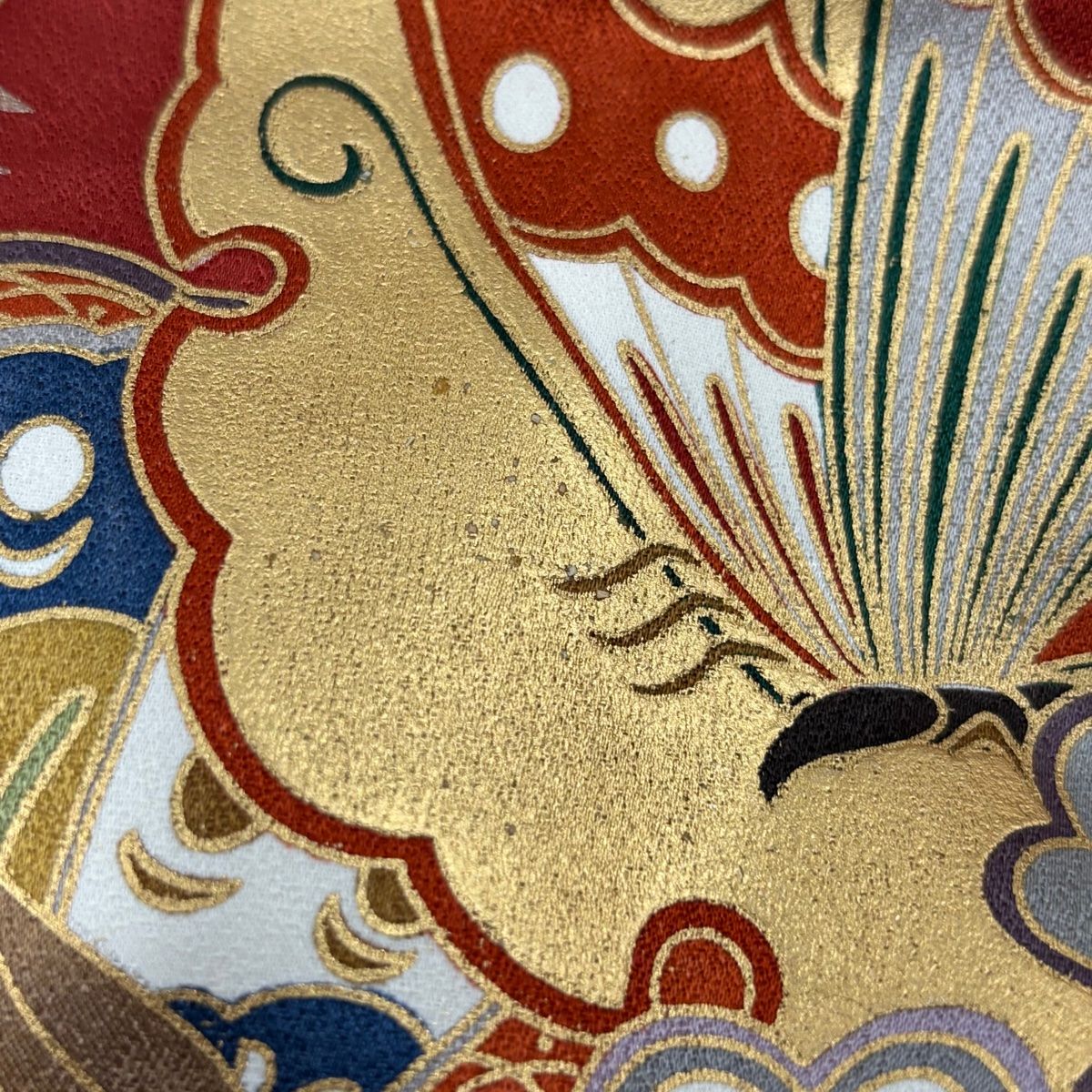 振袖 身丈167.5cm 裄丈67.5cm L 袷 蝶 枝垂れ桜 金糸 金彩 赤