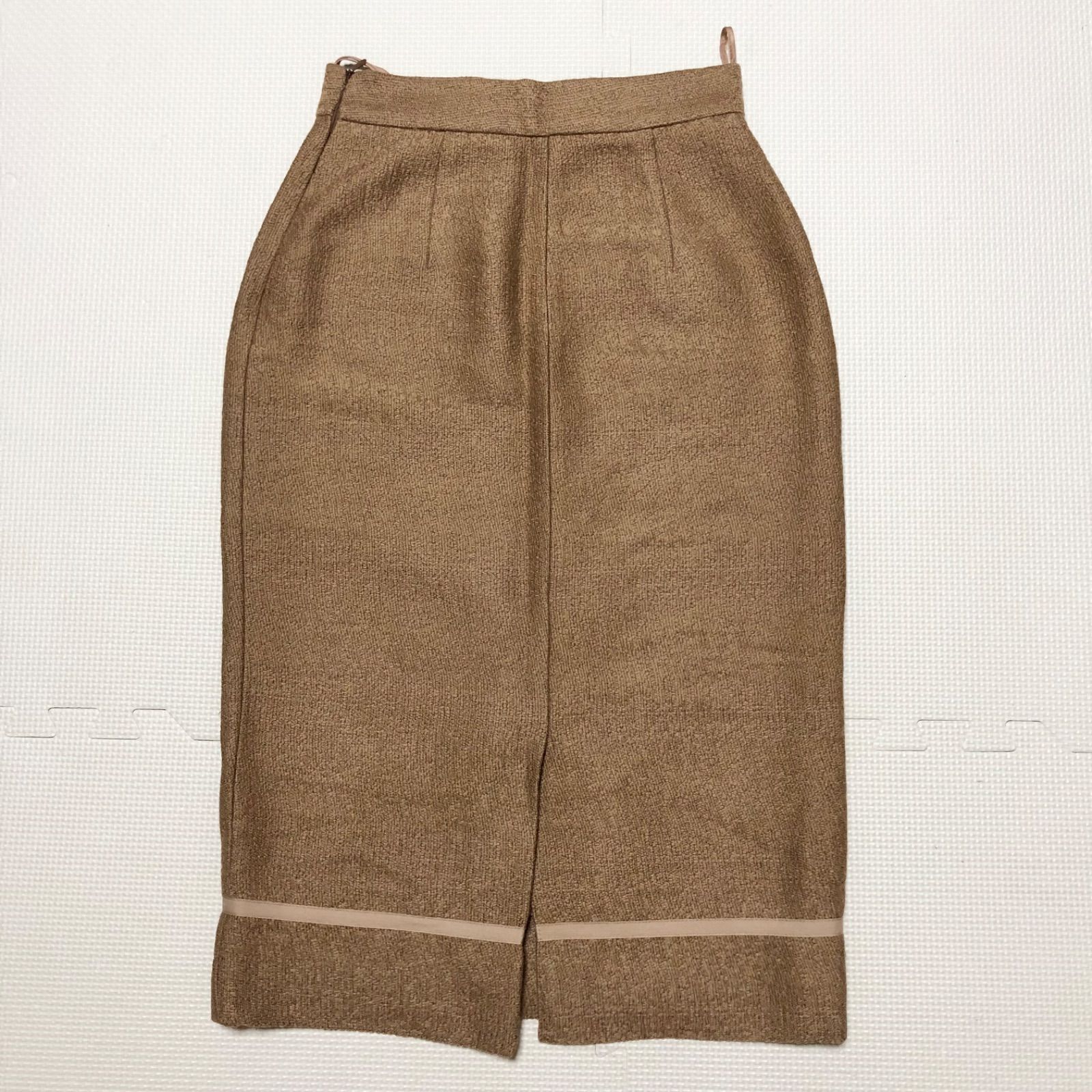 □極美品□PRADA プラダ 膝丈タイトスカート ウール混 size38(M