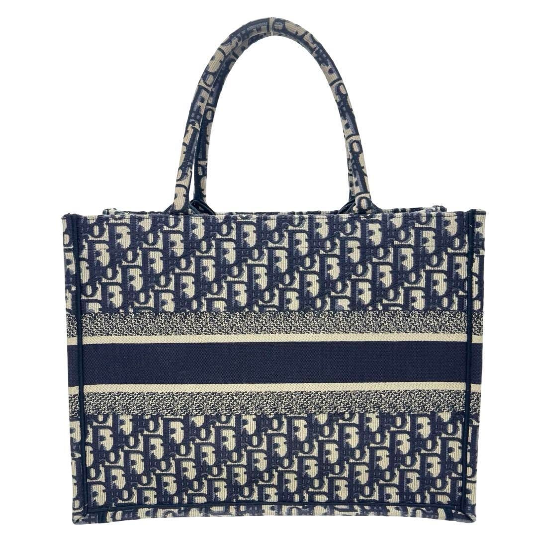 極美品 クリスチャンディオール トートバッグ トロッター キャンバス レザー 紺 クリスチャンディオール トロッター キャンバス×レザー ボストン