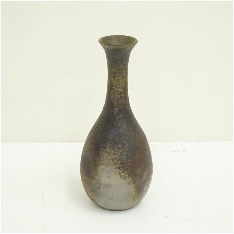 インテリア小物 備前焼 川井明子造 花入（共箱）花入れ 茶道 茶道具