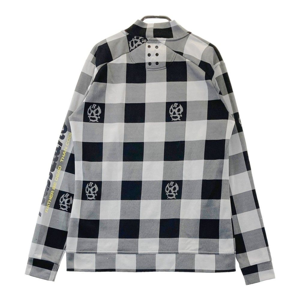 サイズ：4 RUSSELUNO ラッセルノ  ハイネック 長袖Tシャツ ルチャ チェック柄 ブラック系 [240101441250] ゴルフウェア メンズ ストスト サイズ：4 RUSSELUNO ラッセルノ ハイネック 長袖Tシャツ ルチャ