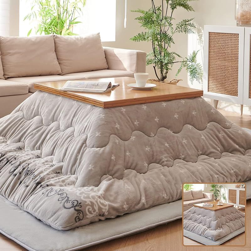 在庫セール Matdeco こたつ布団 正方形 こたつ掛布団 190×190cm リバーシブル あったか コタツ布団 フランネル生地 蓄熱わた使用 厚手 マイクロファイバー 冬用 保温性 ふわふわ 両面使える 抗菌 防臭 静電気防止 北欧 シックレース 1