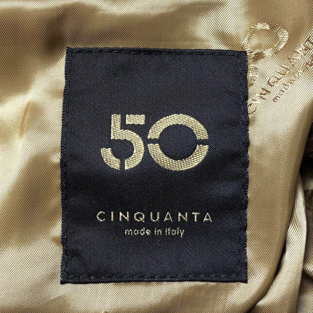 Cinquanta(チンクアンタ) ブルゾン サイズ46 XL メンズ美品  - ベージュ 長袖/ゴートスキン/部分ニット/秋/冬