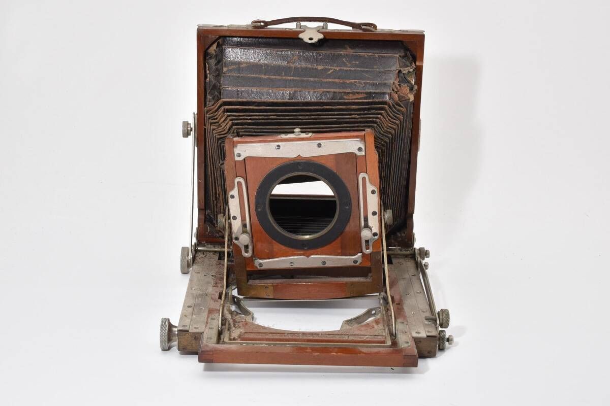 大 木製蛇腹カメラ 大判カメラ フイルムカメラ アンティーク 01