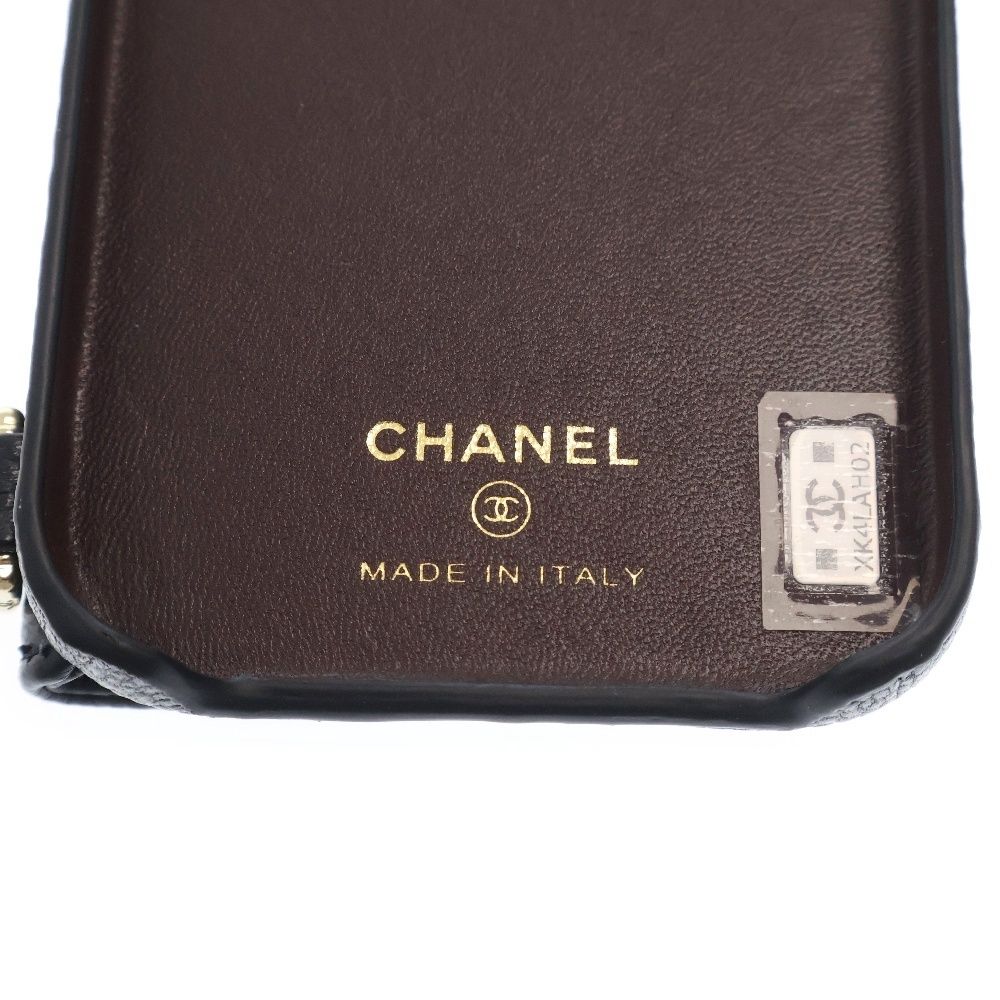 CHANEL (シャネル) iPhone15Pro アイフォン キャビアスキン レザー  