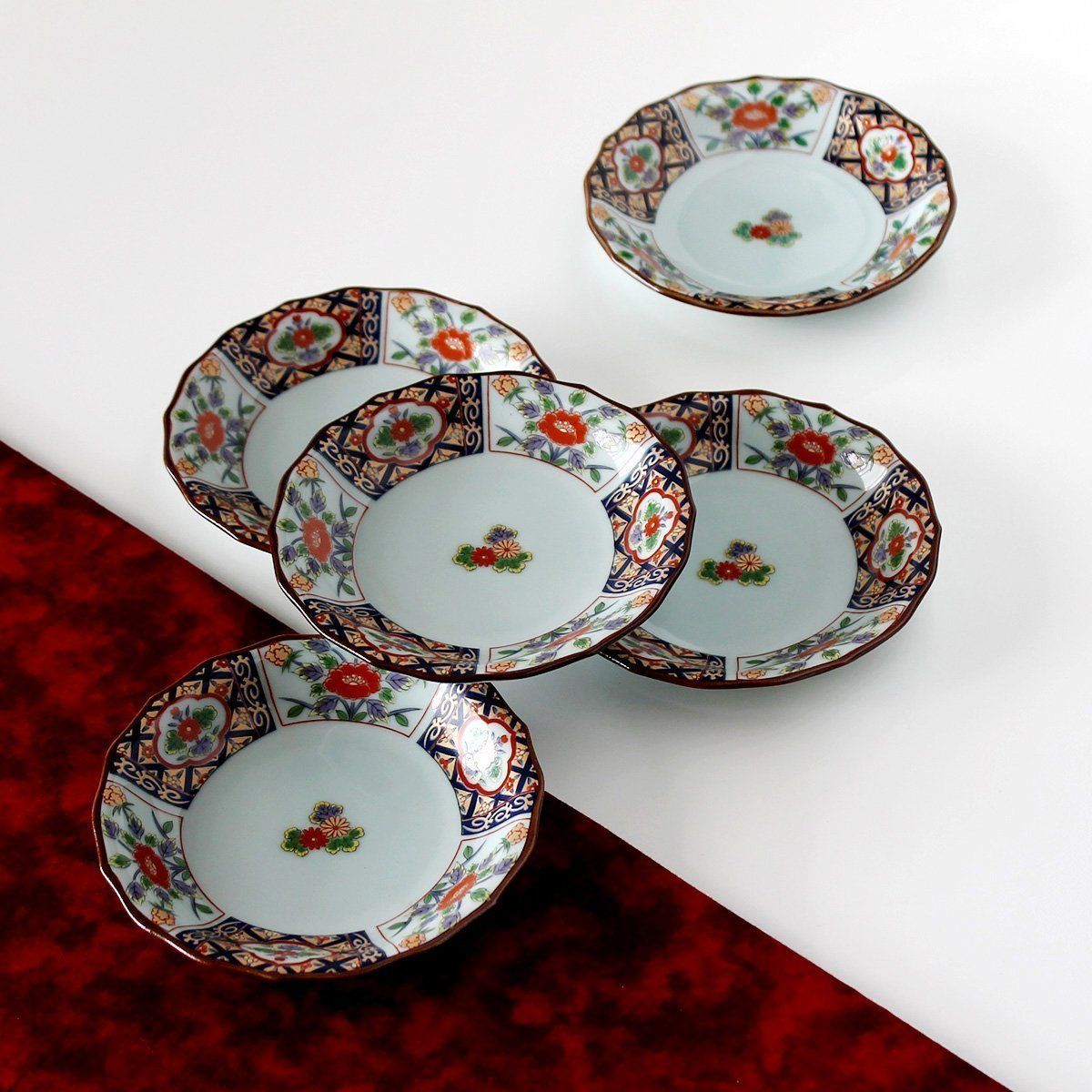 【人気商品】JAPAN 小皿 おしゃれ : 有田焼 鳳凰草花 小皿 CtoC セット(皿5枚) Japanese Plate x5pcs set Porcelain/Size(cm) Φ11.3x2/No:695998