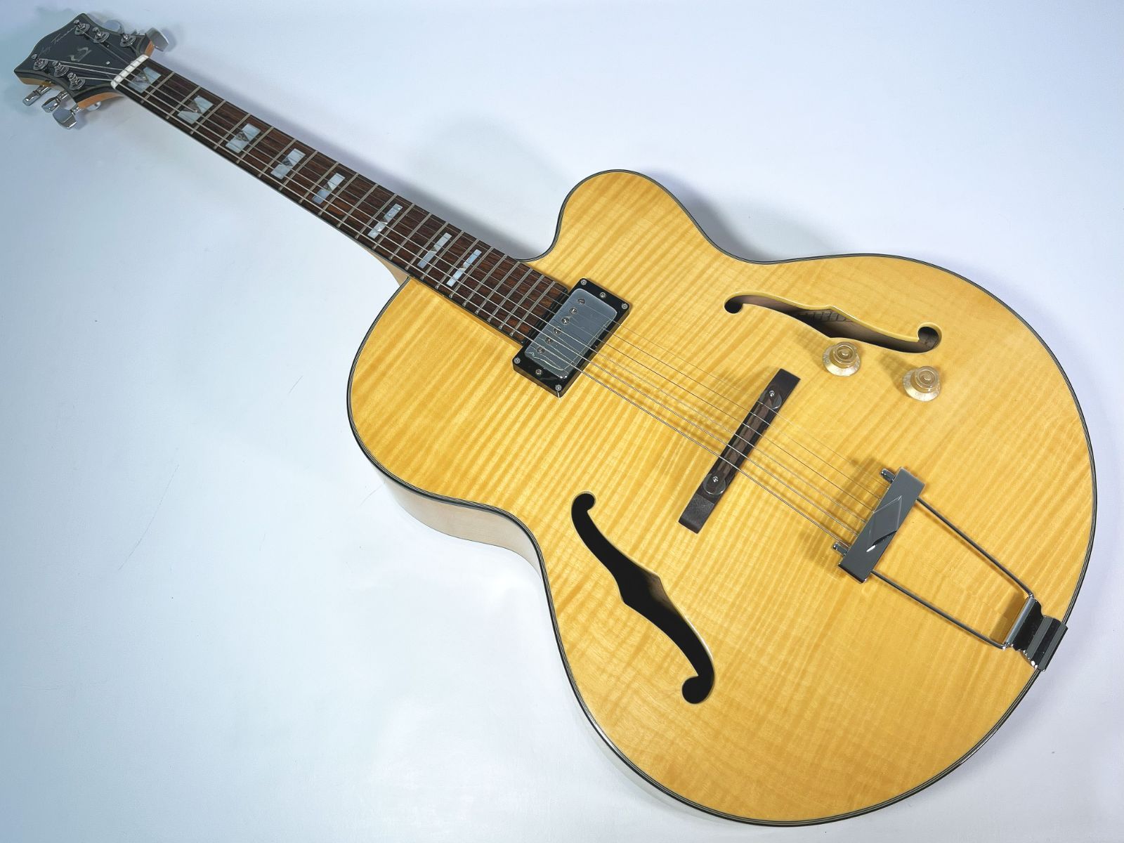 【中古】フルアコ エレキギター シルバー Godin 5th Avenue Jumbo P-Rail Harvest Gold フルアコギター