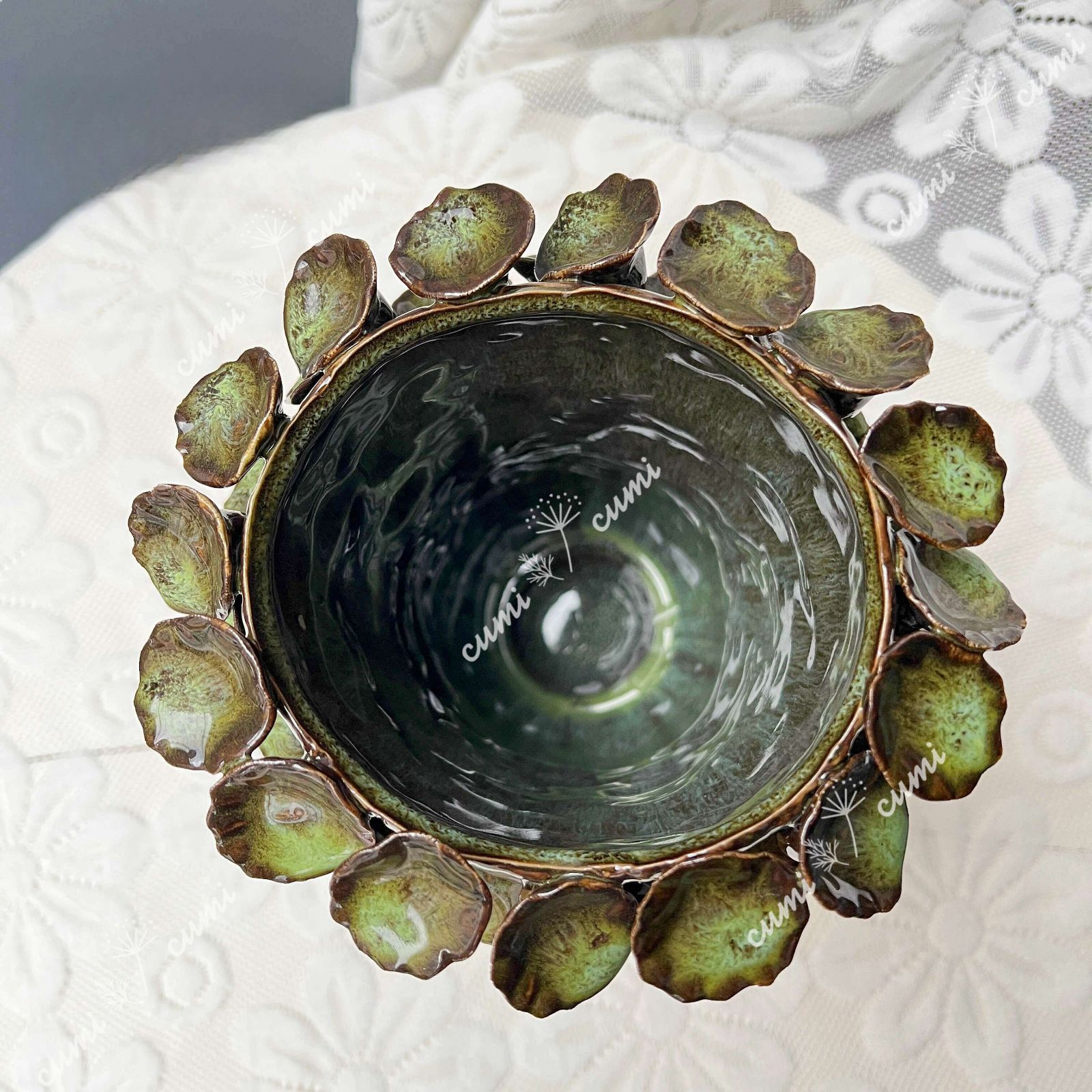 N0189 北欧 グリーン 立体 きのこ 豪華 高品質 花瓶 フラワーベース