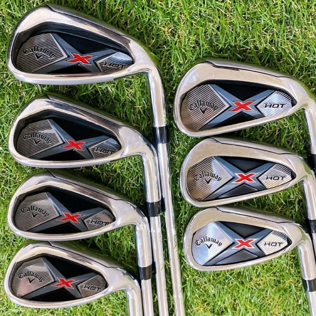 【送料無料】 美品 Callaway X HOT キャロウェイ メンズアイアン 7本 初心者 クラブ