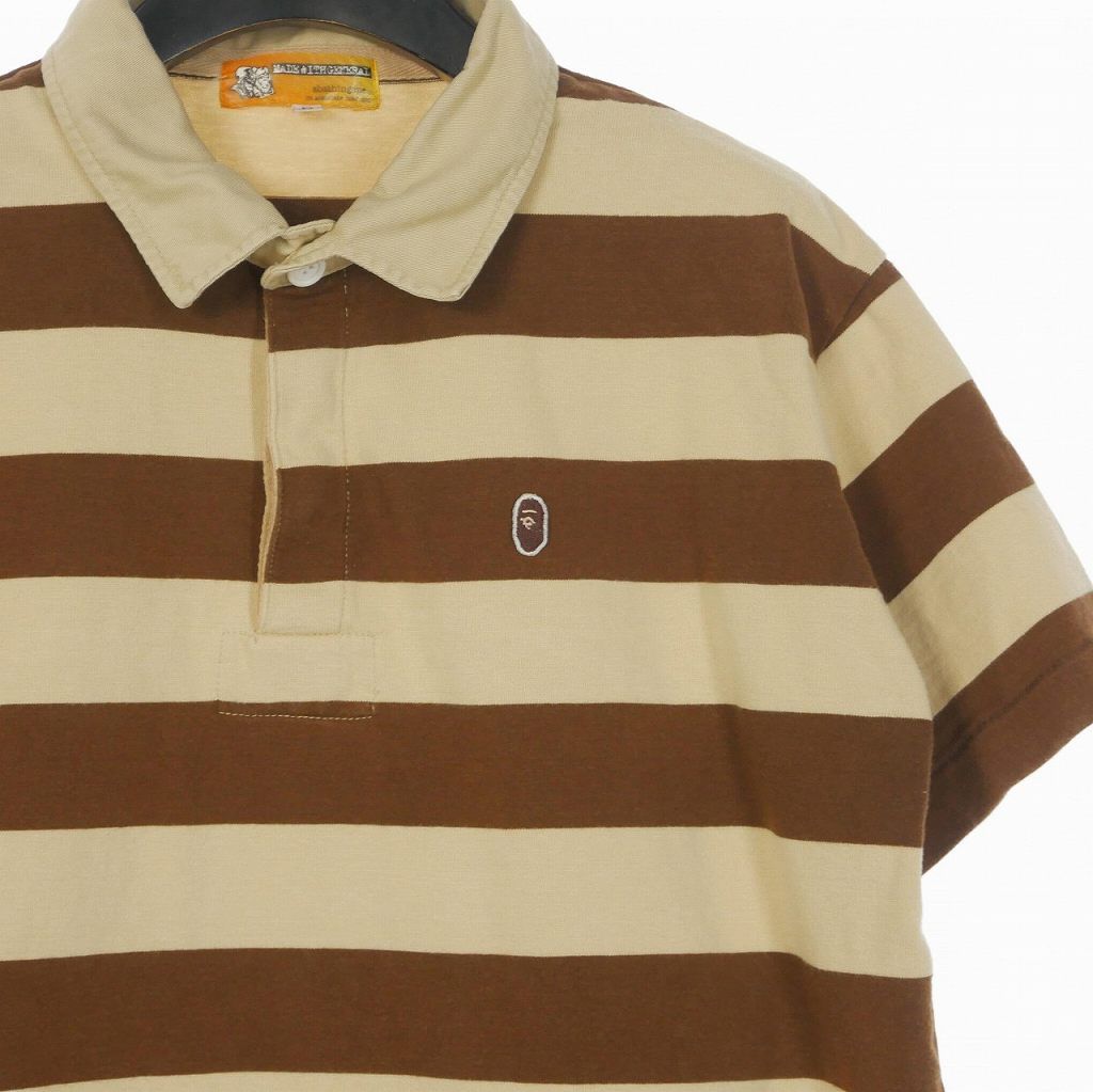 90s アベイシングエイプ A BATHING APE ポロシャツ ボーダー アベイシングエイプ A BATHING APE 90S ラガーシャツ ポロシャツ