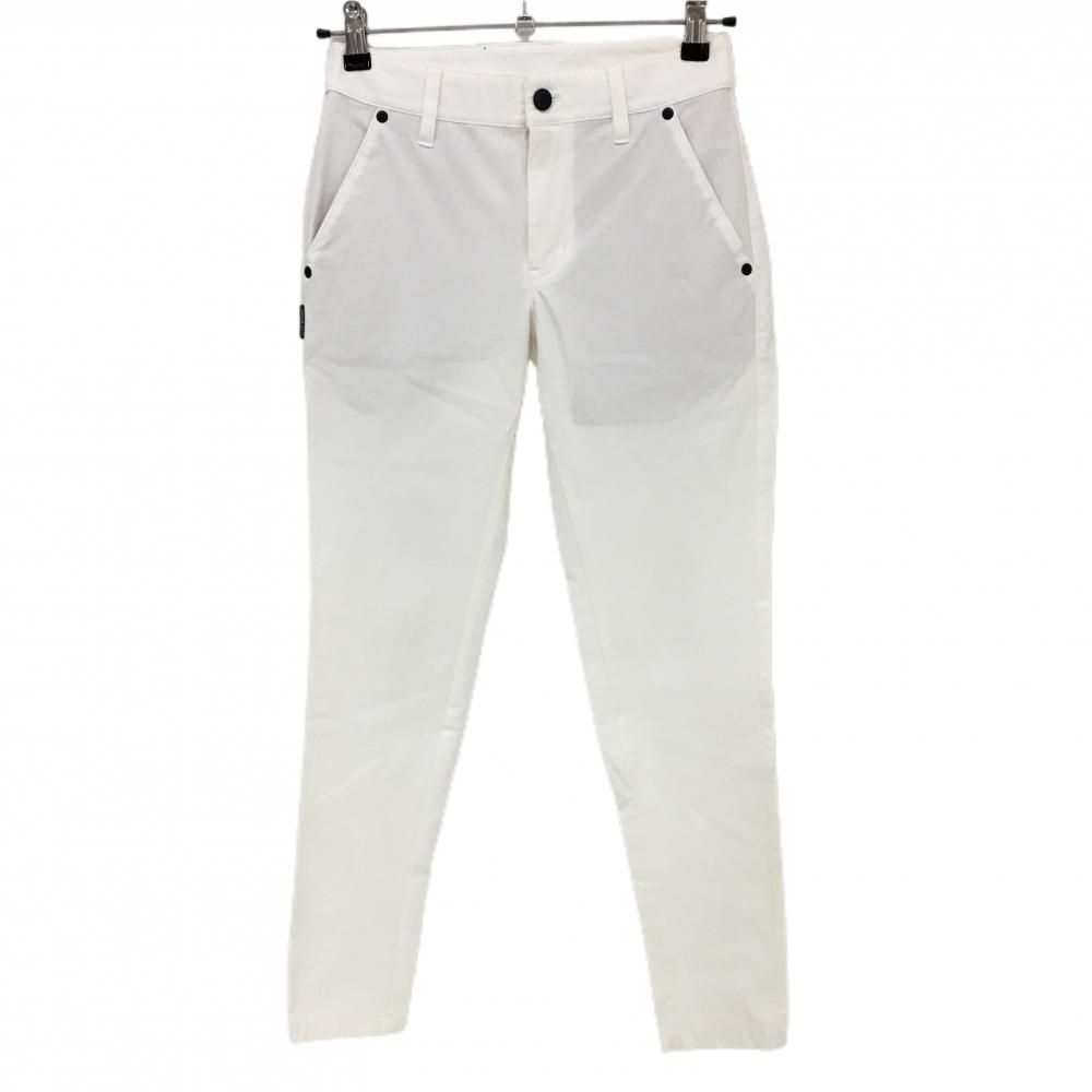 【超美品】ジャックバニー パンツ 白×ネイビー バックロゴ レディース 00(XS) ゴルフウェア Jack Bunny