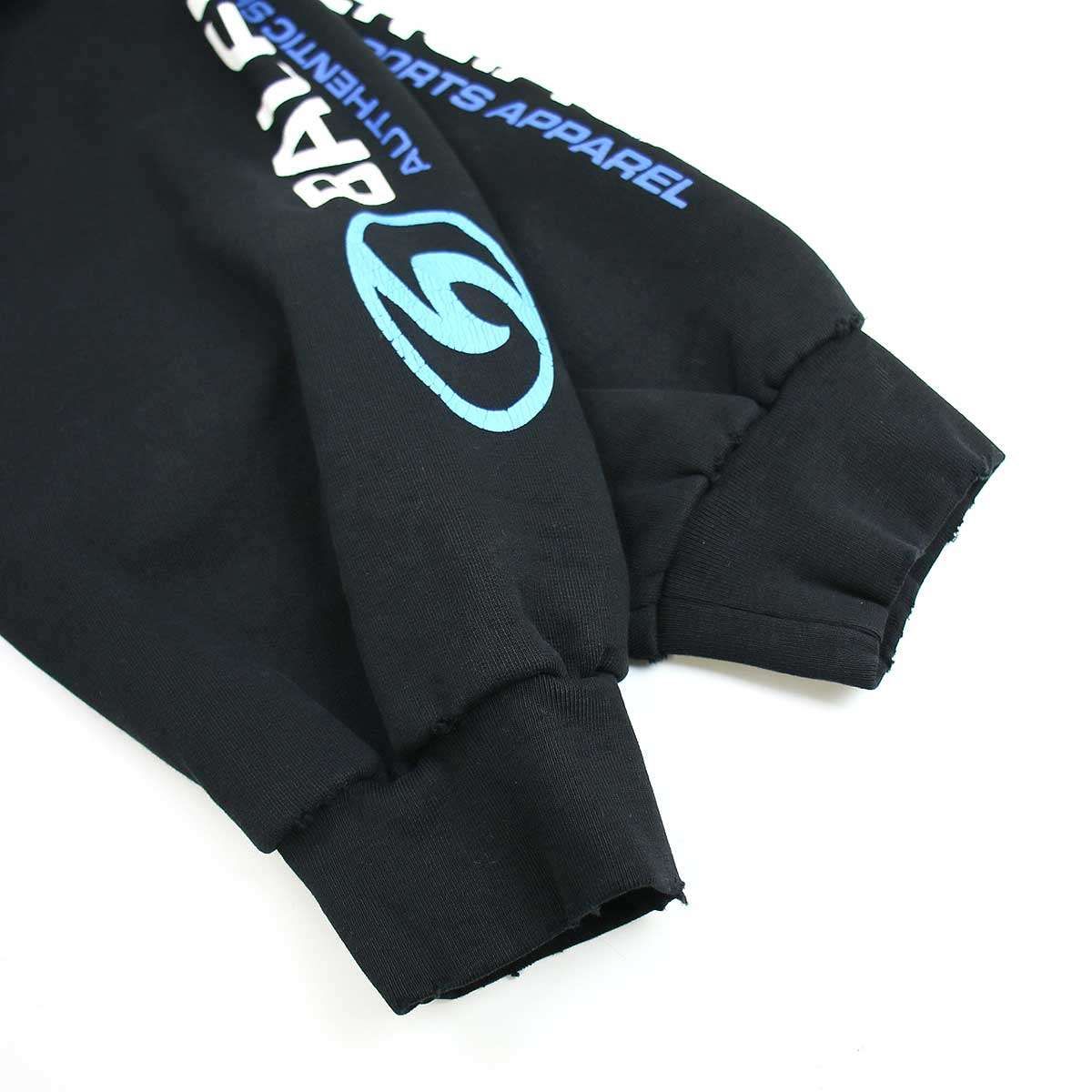 BALENCIAGA バレンシアガ 24SS Round Hoodie ダメージ加工ロゴプリント