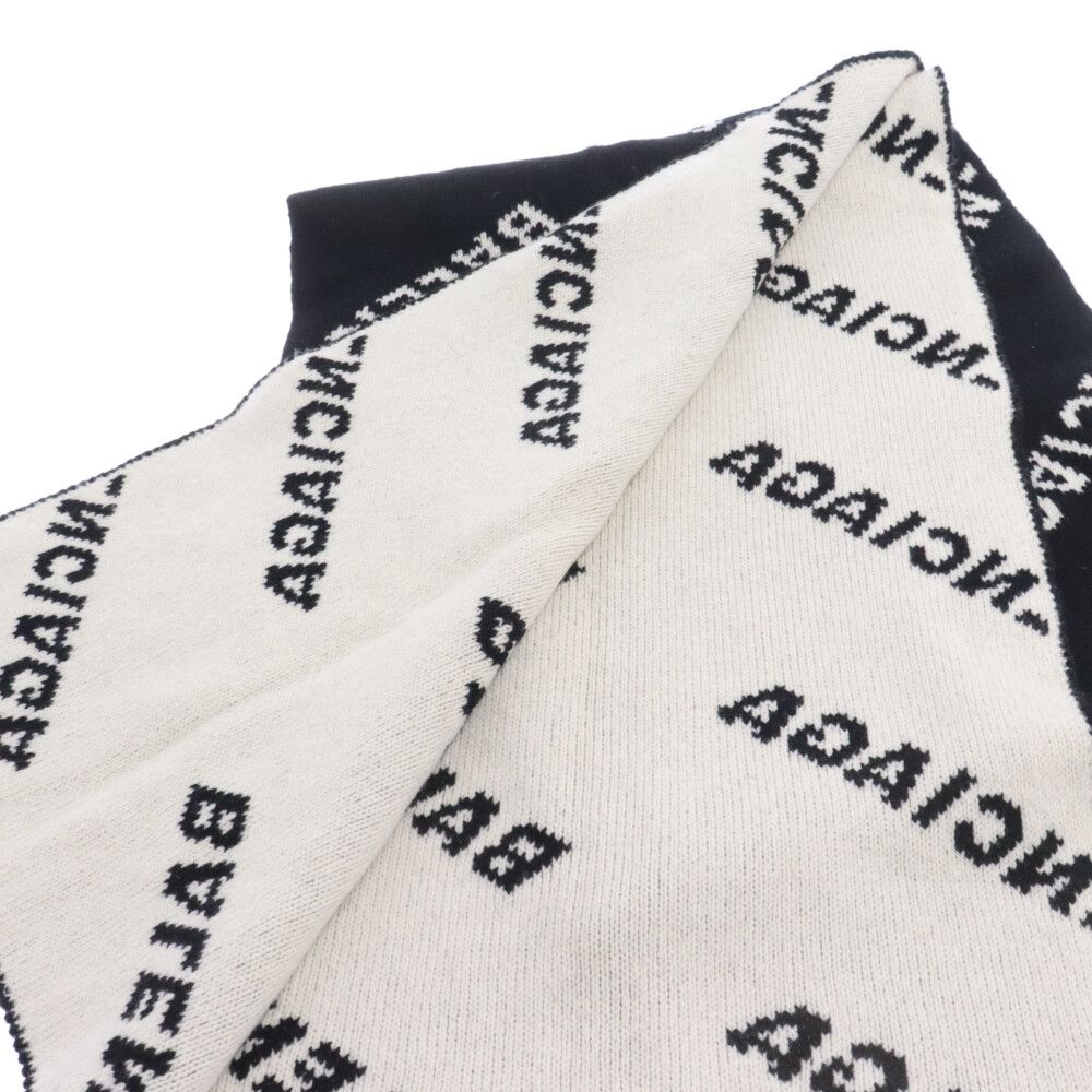 BALENCIAGA (バレンシアガ) オーバーオールロゴ 総柄マフラー 大判  