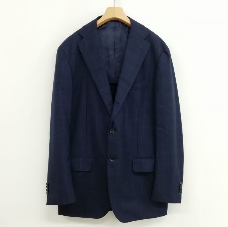 美品>LARDINI ブルー コットンリネン ジャケット サイズ44 JACKET