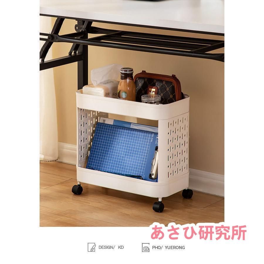 キャスター付き サイドワゴン デスク下本棚 木製 オフィス用棚 ラック