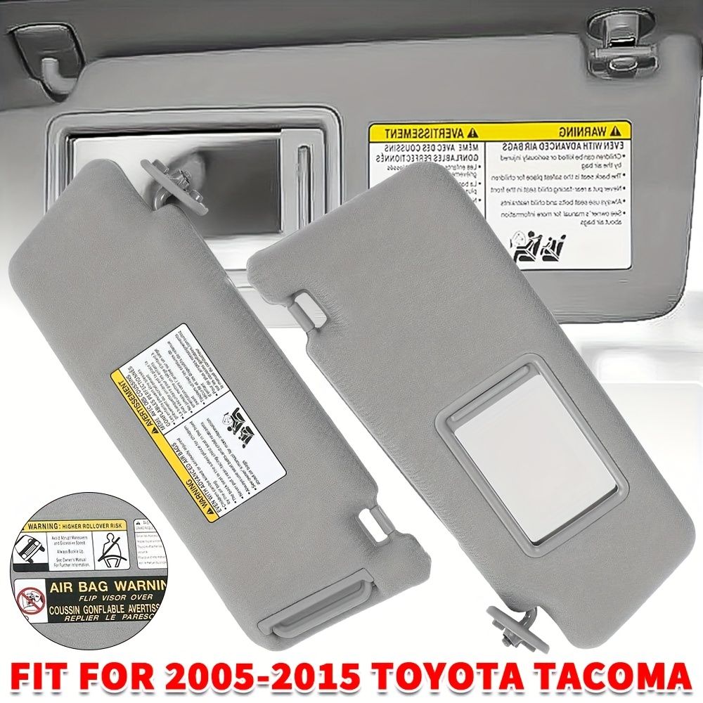2005年から2015年のトヨタ タコマ用 グレーサンバイザー ドライバー＆パッセンジャーサイドペア