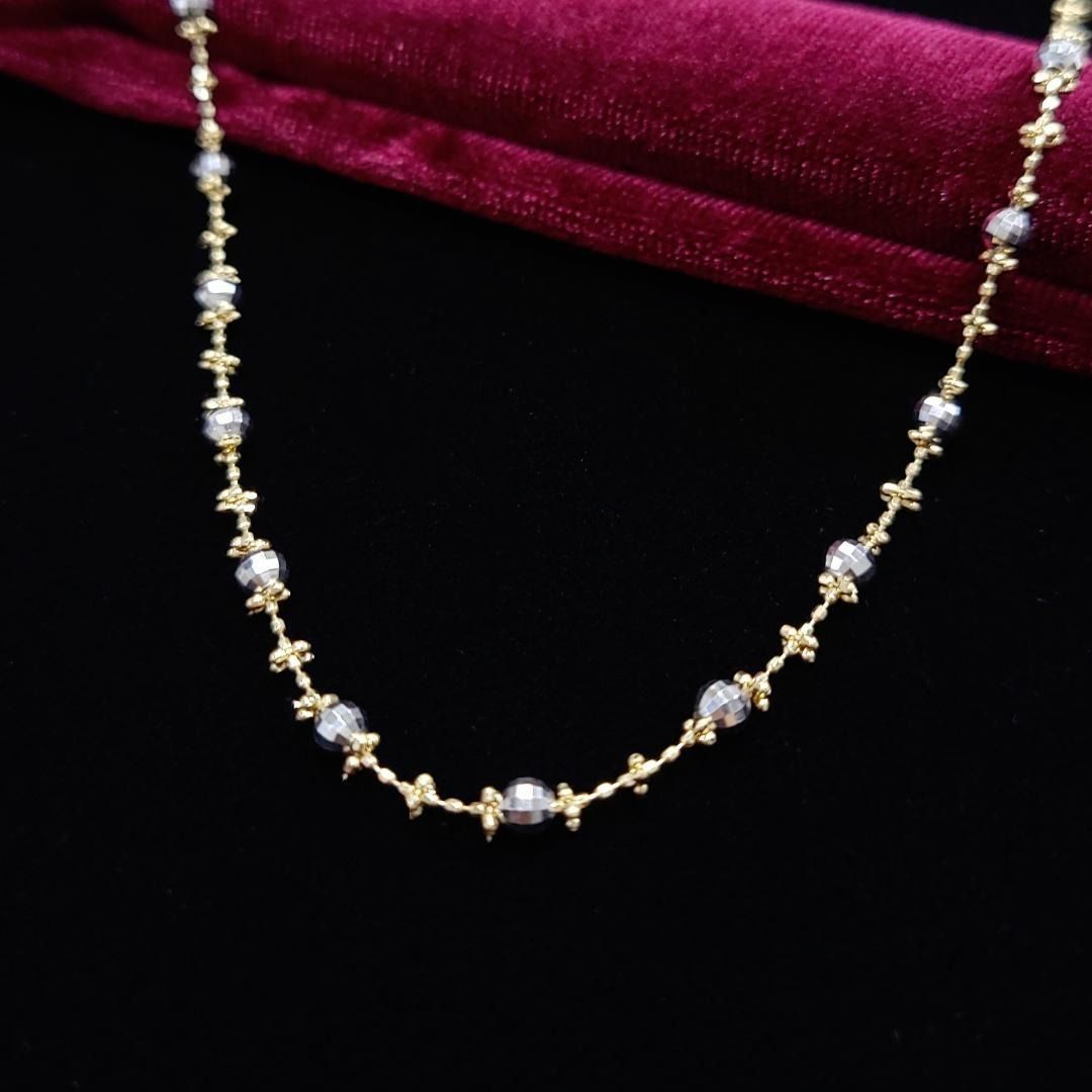 18金 K18 YG WG コンビ デザイン ネックレス スライドアジャスター 18金 K18 YG WG コンビ デザイン ネックレス スライドアジャスター