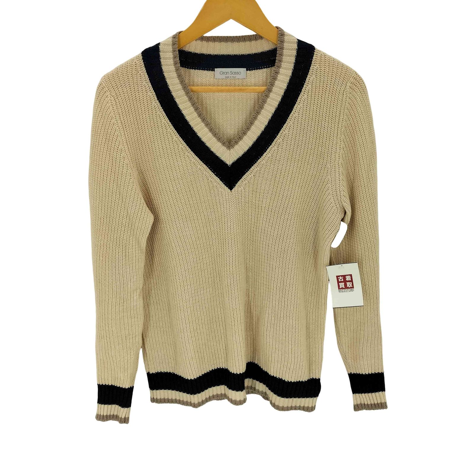 グランサッソ Gran Sasso リネンコットン クリケットセーター チルデン