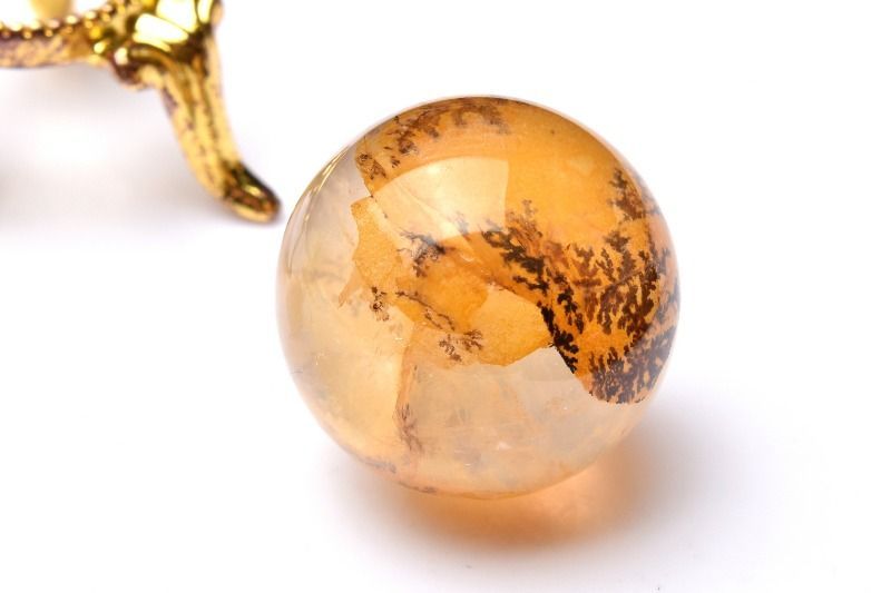 ストア 【1点物】天然の水彩画 デンドリティッククォーツ 22mm 丸玉