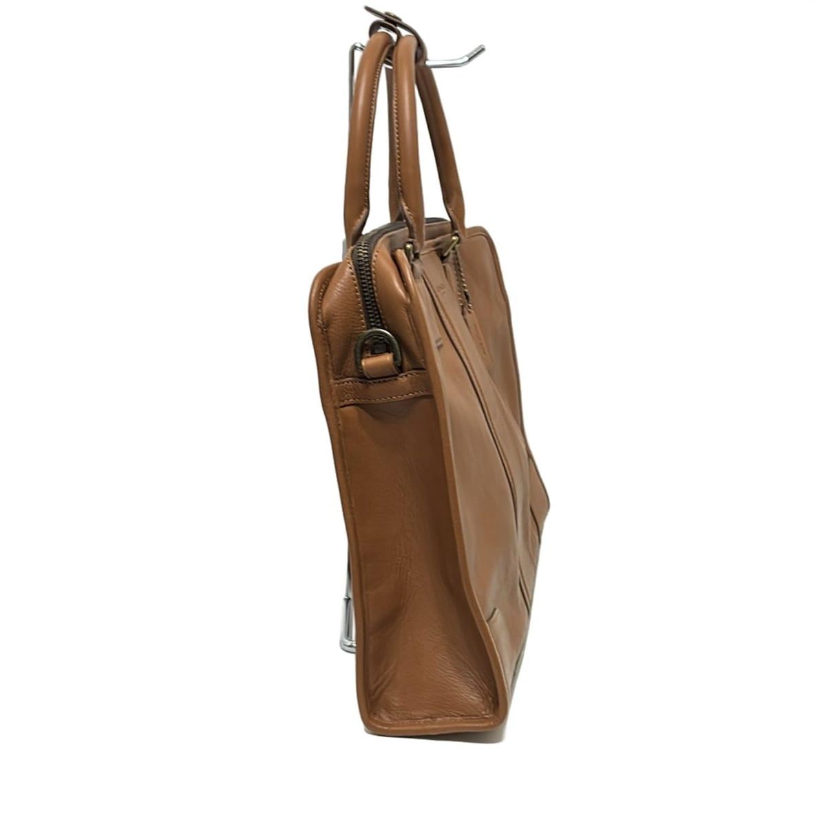 COACH コーチ ビジネスバッグ ヘリテージ ウェブ レザー スリム ブリーフ カーフ F71171 ブラウン レザー