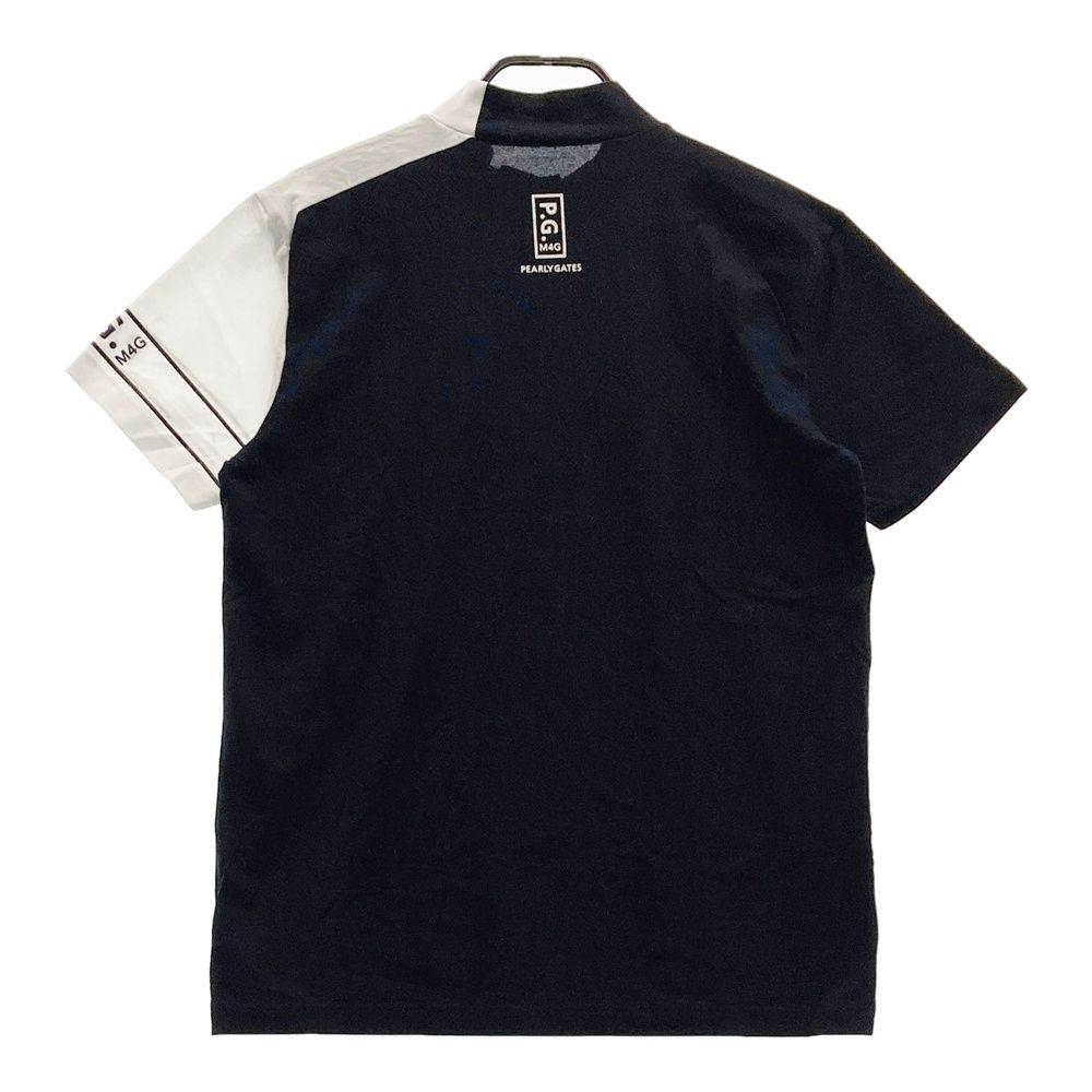 サイズ：6 PEARLY GATES パーリーゲイツ 2023年モデル ハイネック 半袖Tシャツ  ブラック系 [240101482662] ゴルフウェア メンズ ストスト サイズ：6 PEARLY GATES パーリーゲイツ 2023年モデル