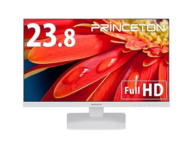 プリンストン PRINCETON ワイド液晶ディスプレイ/23.8型/FullHD(1920×1080)/広視野角パネル/非光沢/白色LEDバックライト/ホワイト PTFWLD-24W