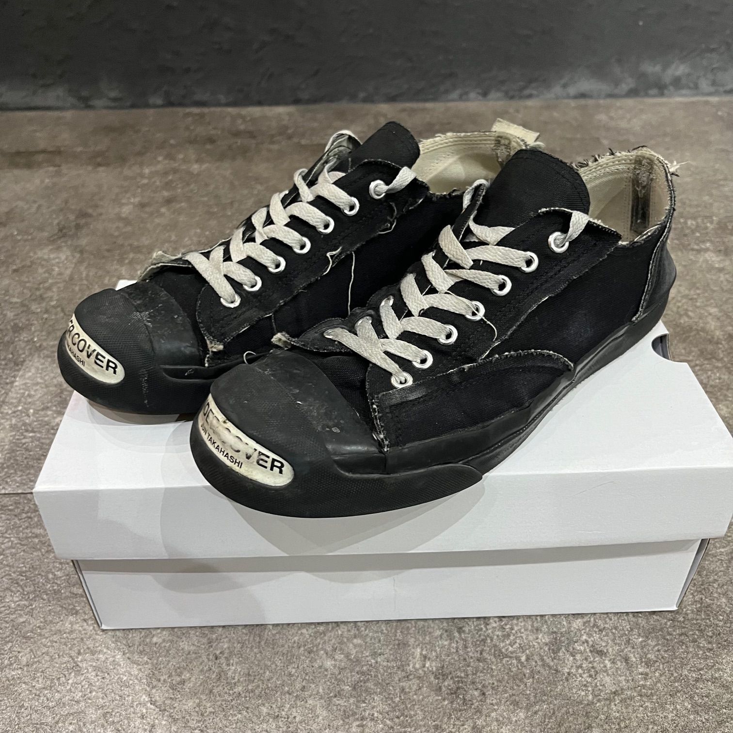 定価26400円 UNDERCOVER 22AW TOE LOGO CANVAS SNEAKERS UC2B9F05 