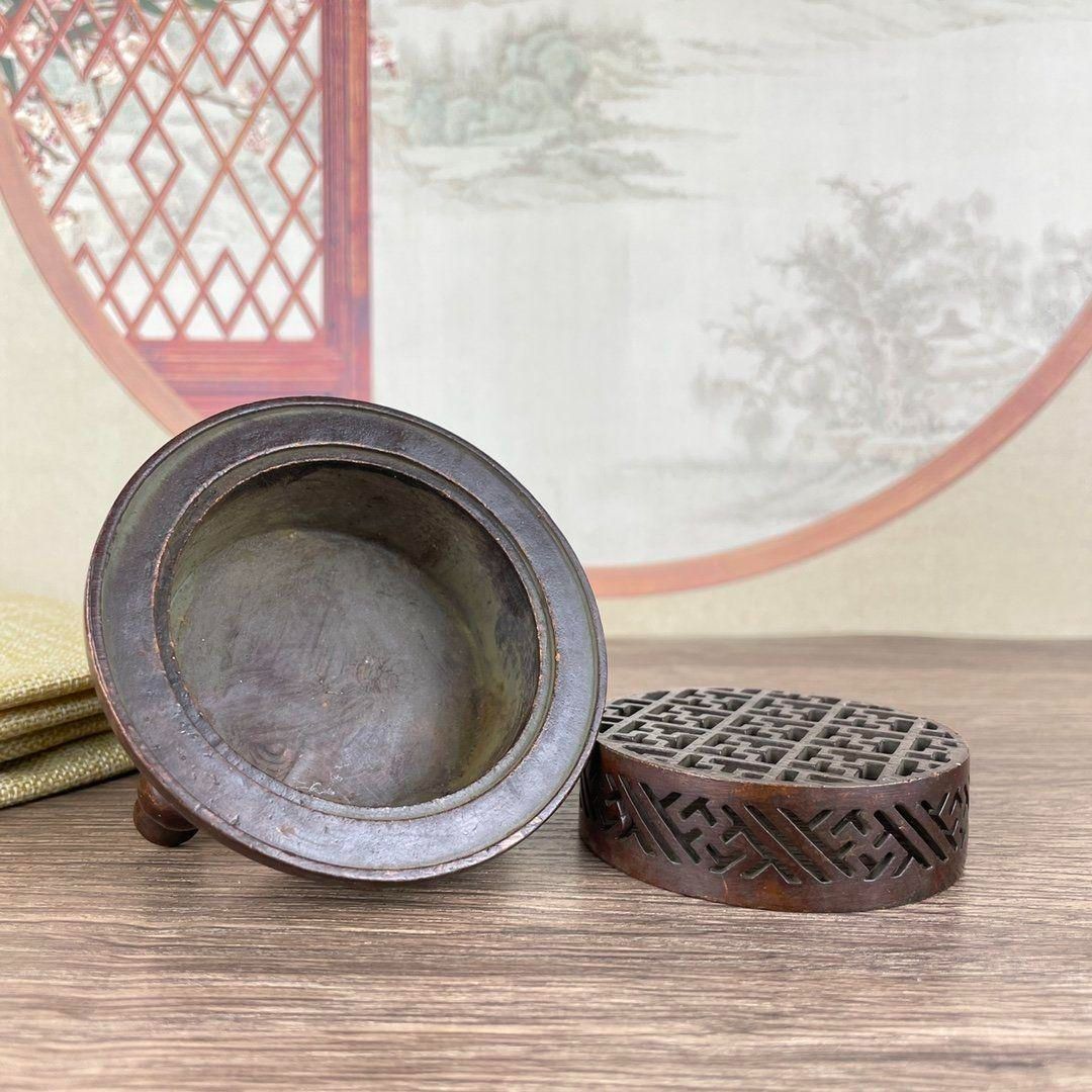 銅製 牛壷 茶道 置物 茶道具 香道具 装飾品 工芸品 美術品 銅 細工 茶道具 香道具 蓋置 三脚の香炉 装飾品 現代工芸品美術